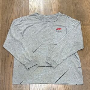 Men’s Gray Long Sleeve pajama Shirt large